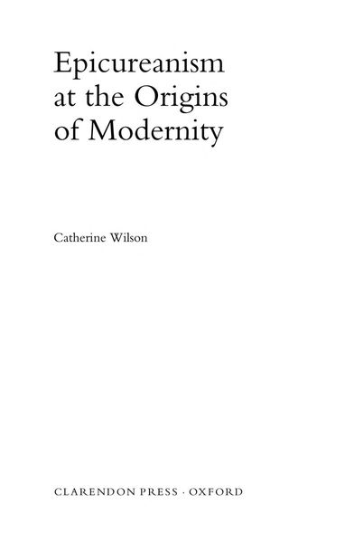 Epicureanism at the origins of modernity