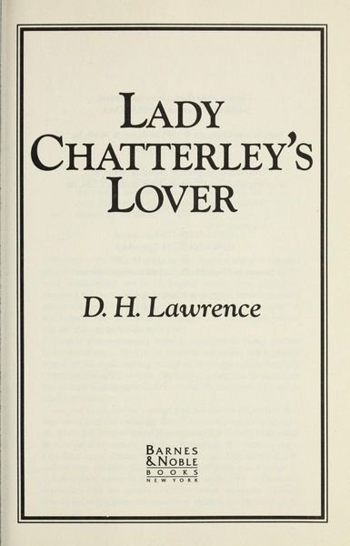 Lady Chatterley's lover