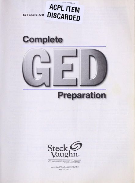 Steck-Vaughn complete GED preparation