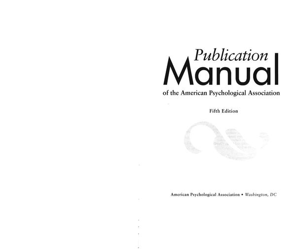 Publication manual of the American Psychological Association