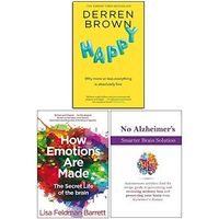 Happy Derren Brown, How Emotions Are Made The Secret Life of the Brain, No Alzheimer's Smarter Brain Keto Solution 3 Books Collection Set