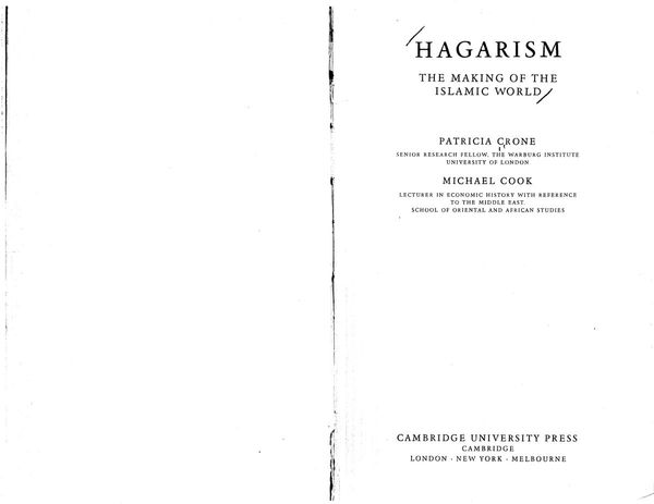 Hagarism:The Making of the Islamic World