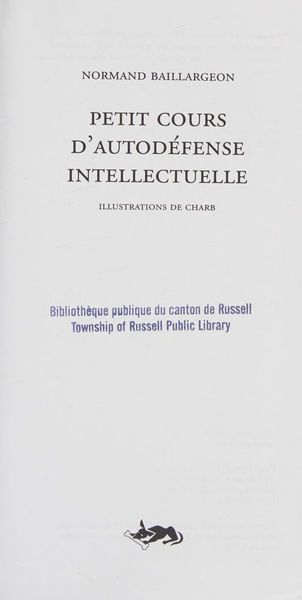 Petit cours d'autodéfense intellectuelle