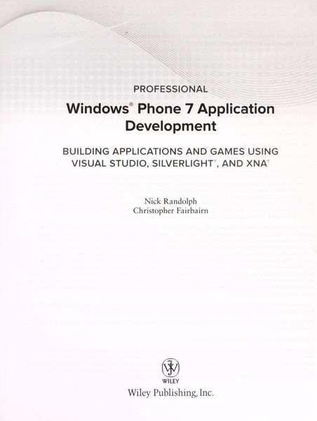 Professional Windows phone 7 application development