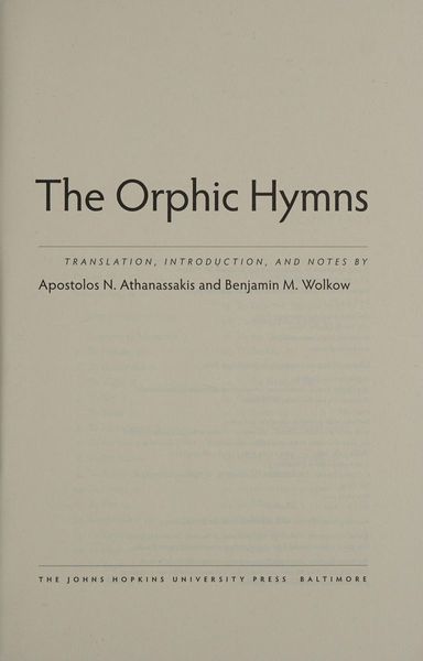 The Orphic hymns