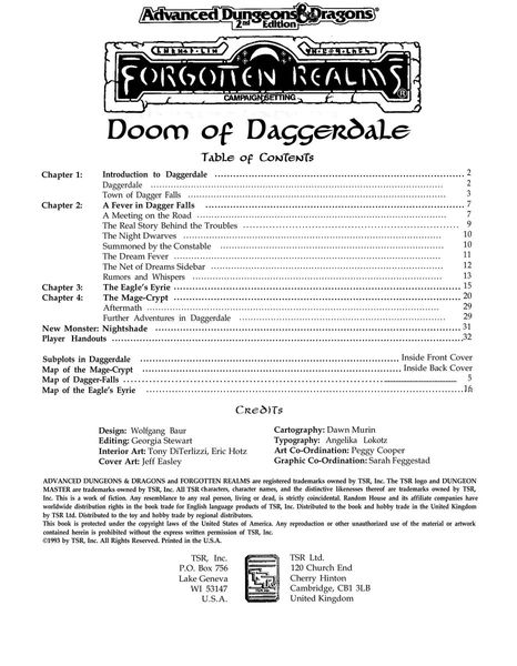 Doom of Daggerdale (AD&D/Forgotten Realms Module FRQ3) (Forgotten Realms Campaign Setting)