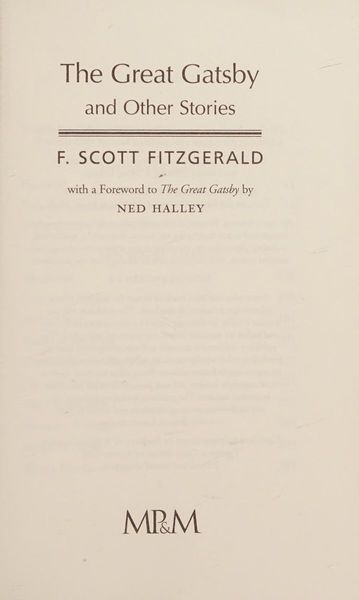 The great Gatsby and other stories