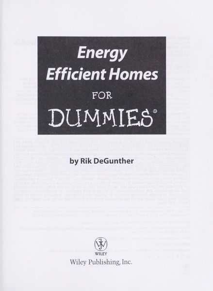 Energy efficient homes for dummies