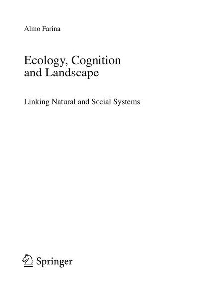 Ecology, Cognition and Landscape