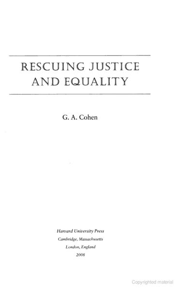 Rescuing justice and equality