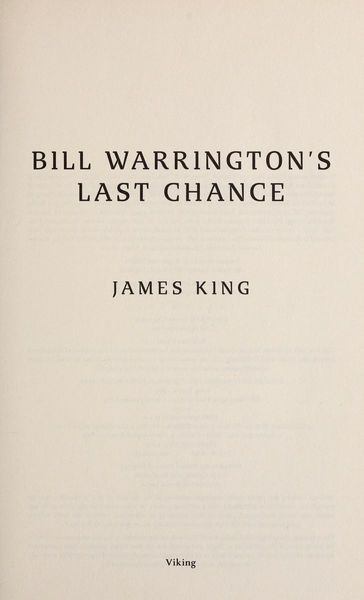 Bill Warrington's last chance