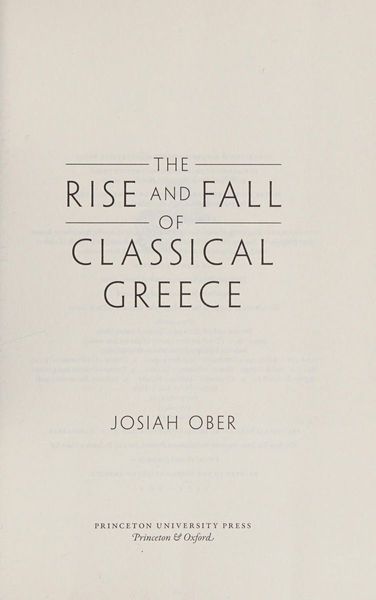 The rise and fall of classical Greece