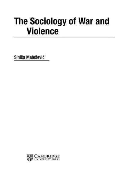 The Sociology of War and Violence