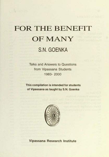 For the Benefit of Many