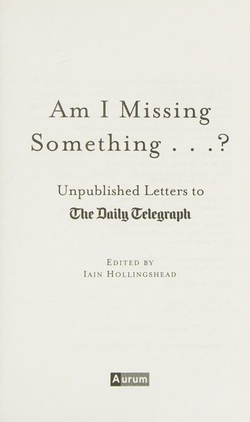 Am I Missing Something...