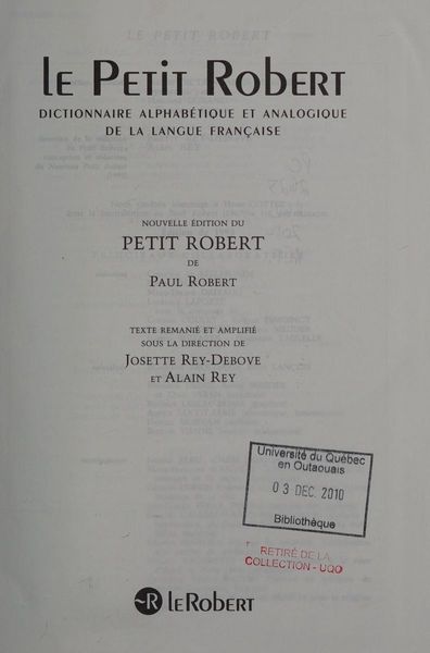 Le petit Robert