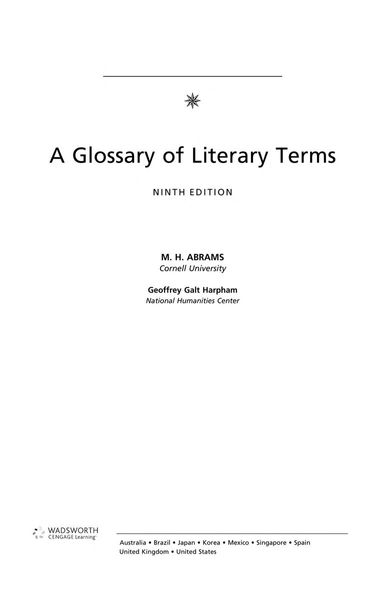 A Glossary of Literary Terms