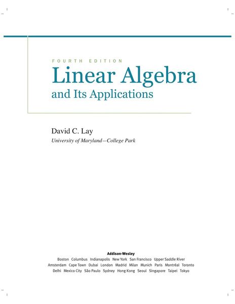 Linear algebra and its applications