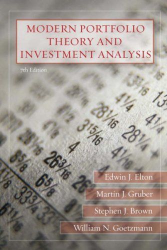 Modern Portfolio Theory and Investment Analysis