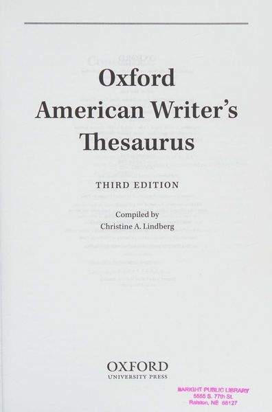 Oxford American writer's thesaurus