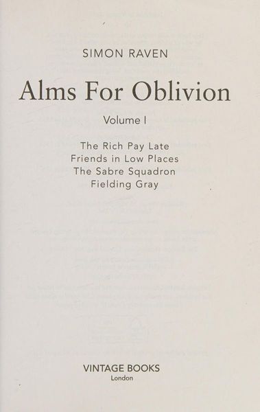 Alms for Oblivion Vol I