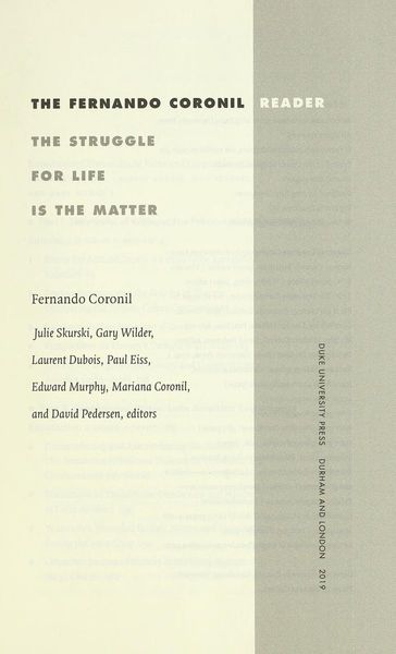 The Fernando Coronil reader