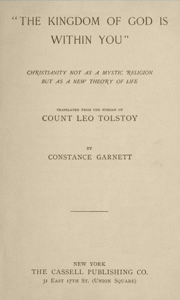 The Kingdom of God Is Within You