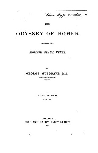 The Odyssey of Homer