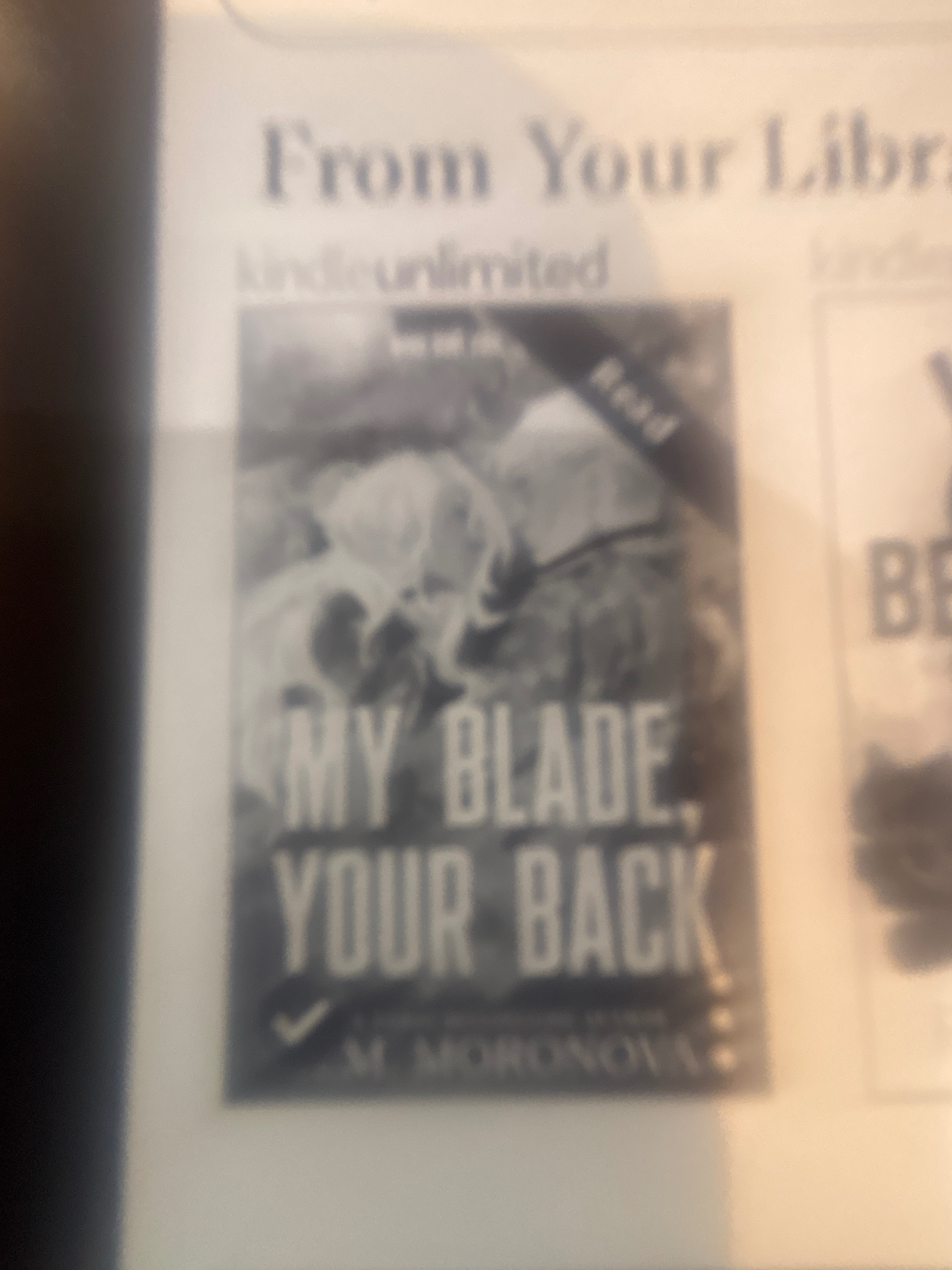 My blade your back 